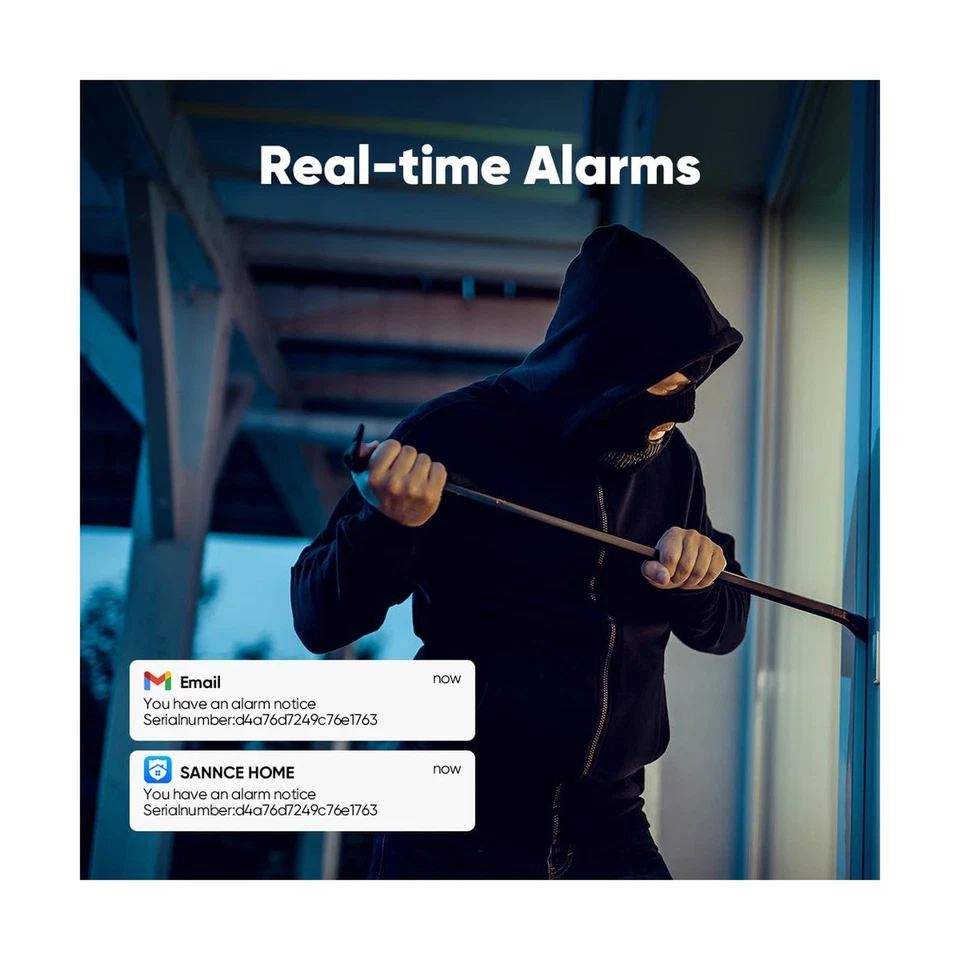 SANNCE 8CH 1080P Security Camera System DVR and 4x2.0MP Indoor Outdoor IP66 W... - Image 3 of 4