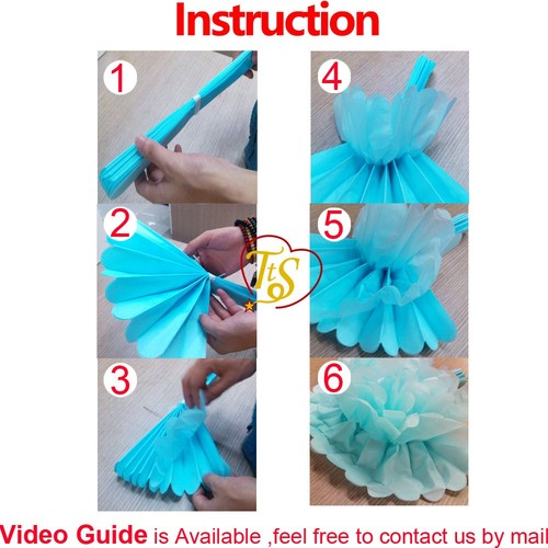 Time to Sparkle 16 PACK Tissue Paper Pompoms Fluffy Flower Party Hanging Decor - Picture 7 of 24