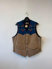 Vintage Pendleton Vest Mens 44 Brown Blue Wool High Grade Westernwear Western