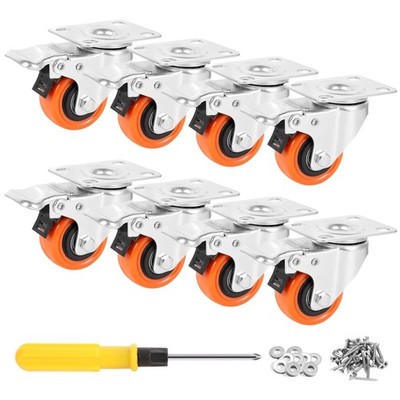 50 mm Swivel Castors with Brake, 360 Degree Furniture Castors Heavy Duty with...