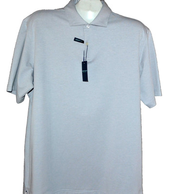 Peter Millar Crown Crafted Men's Cotton Blend Light Gray Polo Size XL $125