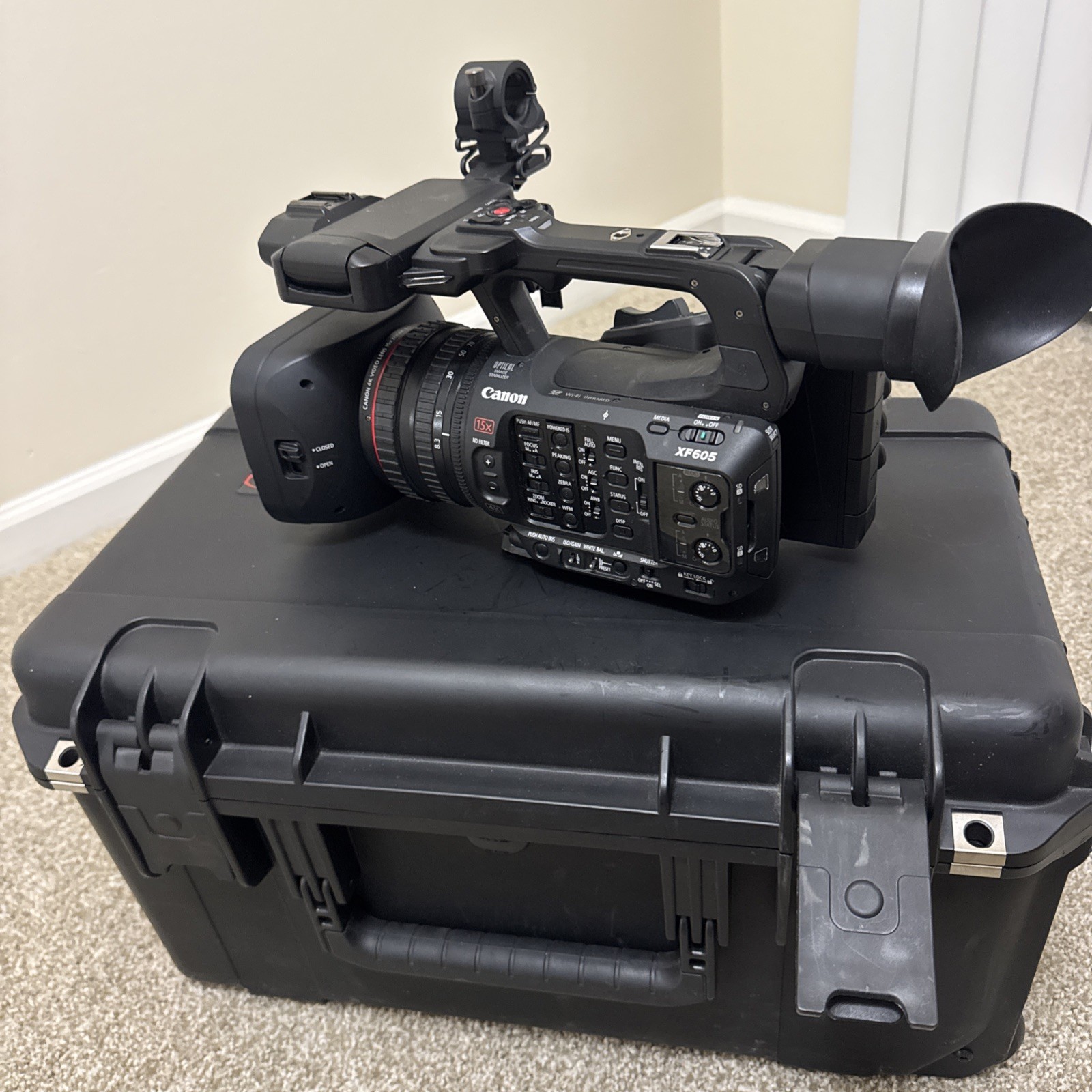 Canon XF605 4K UHD Pro Camcorder, Carrying Case, 2 Batteries
