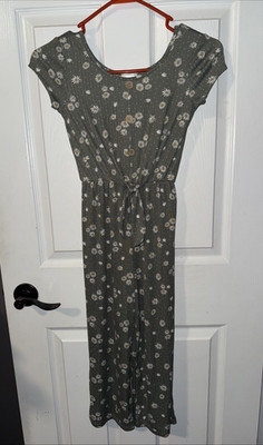 Jenna & Jessie pants jumper romper Girls size 8 Olive One-piece short sleeve
