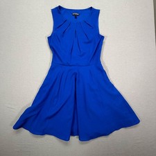 Express Fit and Flare Dress Womens Size 0 Excellent Blue Pleated Sleeveless