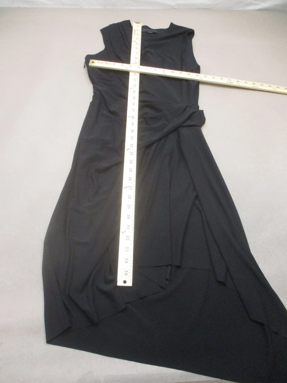 Alexander Wang taglia 2 mini abito donna nero spalle scoperte zip senza maniche drappeggio 501