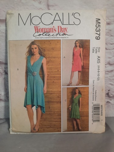 McCall's Women's Day Collection Wrap Dress Pattern 5379 3 Lengths UNCUT 4 - 12 - Picture 2 of 3