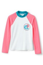 LANDS' END Little Girl's S 4 Surf Mock Neck Rashguard Swim Shirt NWT