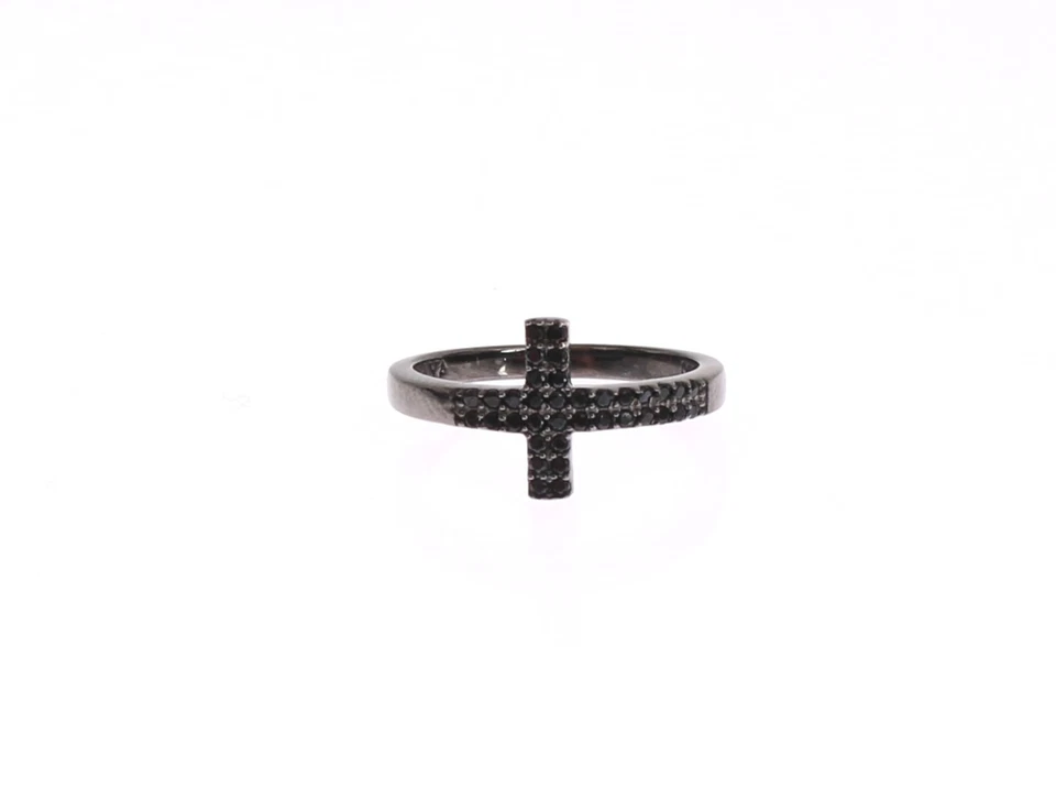 Anillo NIALAYA Auténtico Mujer Negro Circonita cúbica Cruz Rodio 925 ANILLO_043 s. US7 precio de venta sugerido por el fabricante $160 Foto 2 de 4