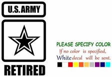US Army Retired Vinyl Decal Sticker Car Window Bumper Wall Laptop 7"