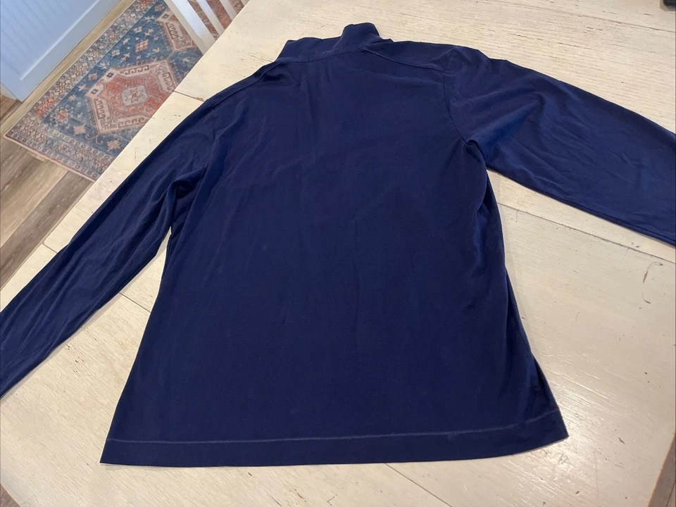 RLX Ralph Lauren Shirt Women’s XL Golf Long Sleeve Pima Navy Blue mock neck - Image 2 of 4