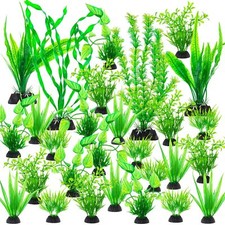 Aquarium Plants Decorations 28 Pcs Artificial Green Fish Tank Plants Plants A...