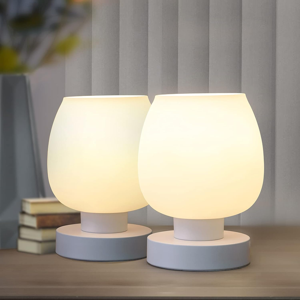 Touch Bedside Table Lamp Set of 2 Small Modern Table Lamp for Bedroom