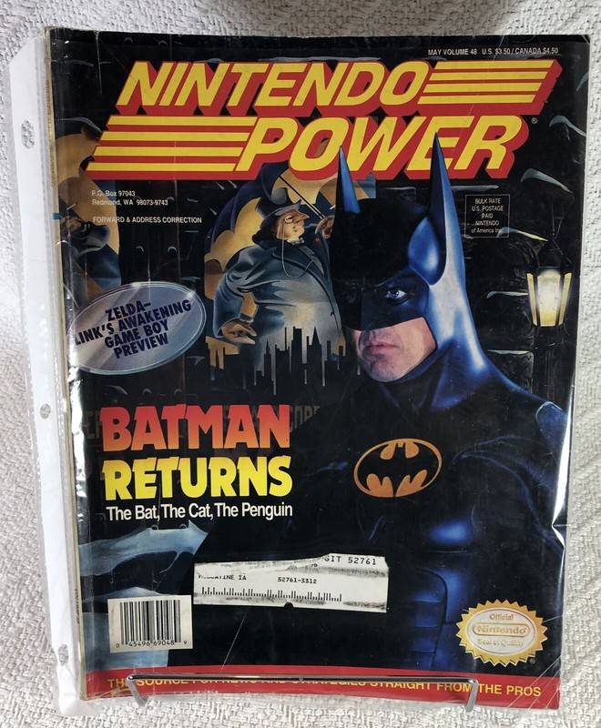 Vintage Nintendo Power #48 Batman Returns Inserts Bubsy Poster & 6 Cards!!!