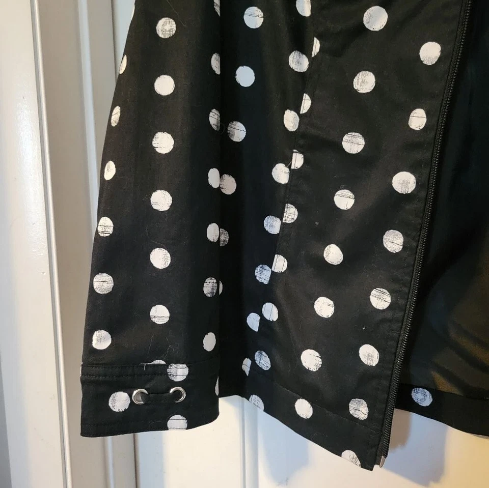Chaqueta Studio Works para mujer, pequeña pequeña, lunares blancos y negros Foto 4 de 4