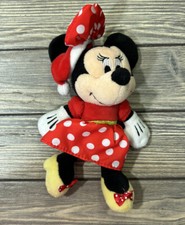 Disney Baby Minnie Mouse Rattle Plush Stuffed Animal Red Dress 7.5" Kids Toy
