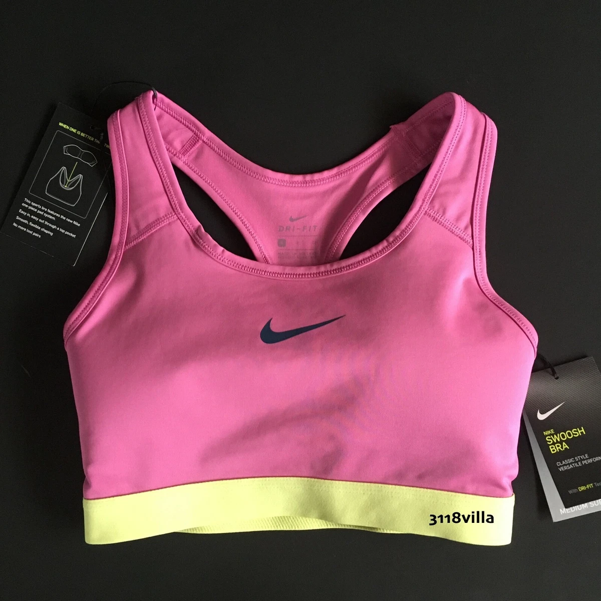  Nike Swoosh Women's Medium-Support 1-Piece Pad Sports