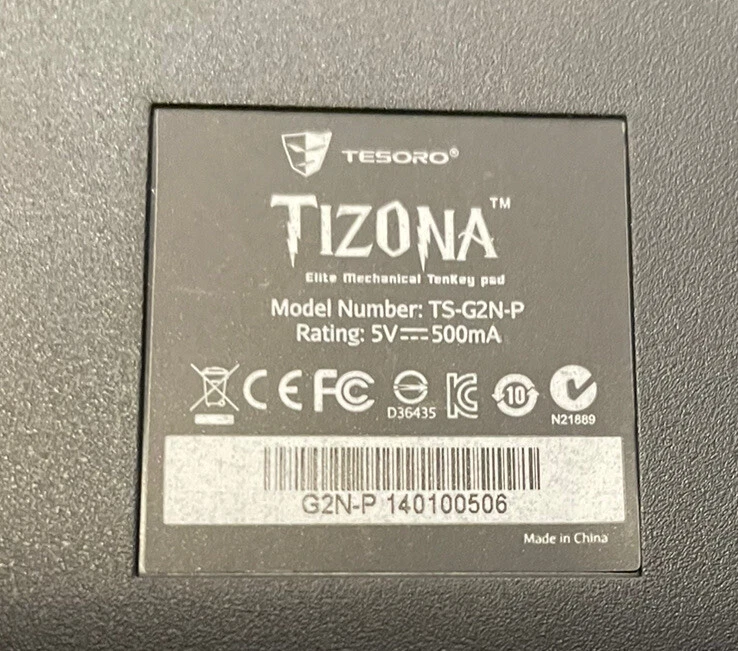 TESORO Gaming Numeric Mechanical TenKey Keypad TIZONA TS-G2NFL-P Black - Image 4 of 4