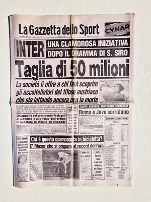 Gazette Dello Sport 10 Décembre 1983 Inter-Moser-Ferrari