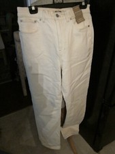 NWT Madewell Kick Out Mid Rise WHite Stretch Denim Jeans Size 29 TALL