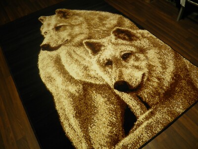STILVOLLE QUALITÄT GEWEBTE TEPPICHE 120 CM X 170 CM 6 FUSS X 4 FUSS NEUE WOLF DESIGNS SCHWARZ-BEIGE 