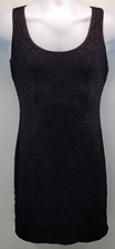 A) Guess Los Angeles Sleeveless Tank Top Black Crochet Style Dress Size 2