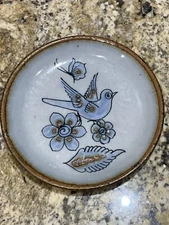 Vintage Ken Edwards El Palomar Mexico Pottery Bird Floral Plate Tonala