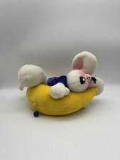 Plüschfigur Diddl Maus mit aufziehbarer Spieluhr auf Halbmond  ca. 25 cm