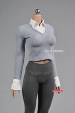 1/6 Grey Sweater Shirt Top Clothes For 12" Female PH TBL Action Figure Body Toy