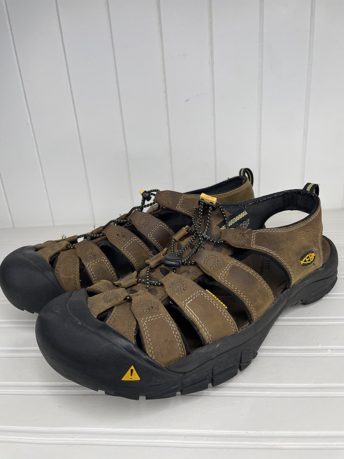 Sandali da trekking KEEN Newport bisonte pelle marrone impermeabili uomo taglia 16 1001870