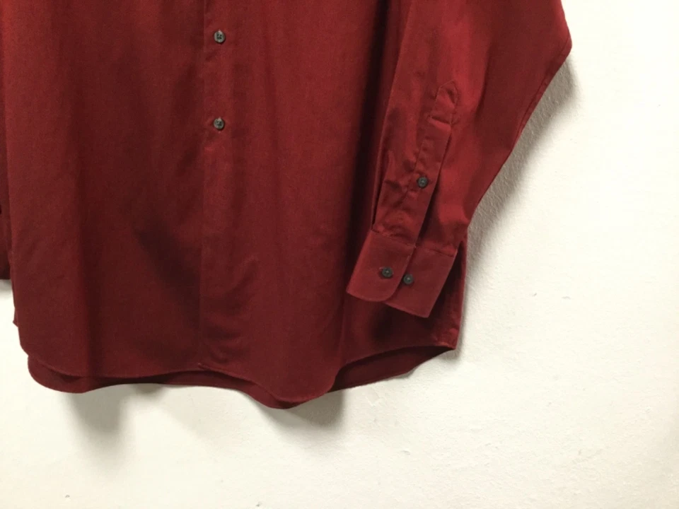 Mens Dress Shirt Size 17 Burgundy 34/35 Wrinkle Free Concepts By Claiborne 214 - Image 2 of 4