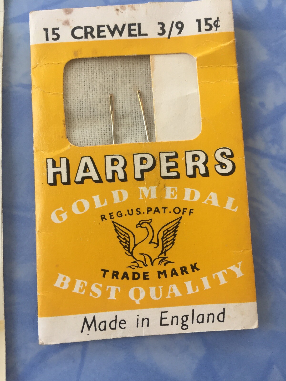 Milwards Needles Gold Vintage Made in England J&P Coats Needles Harpers