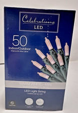 lot of seven Celebrations Warm White LED Indoor  Outdoor 50 Mini Light Set