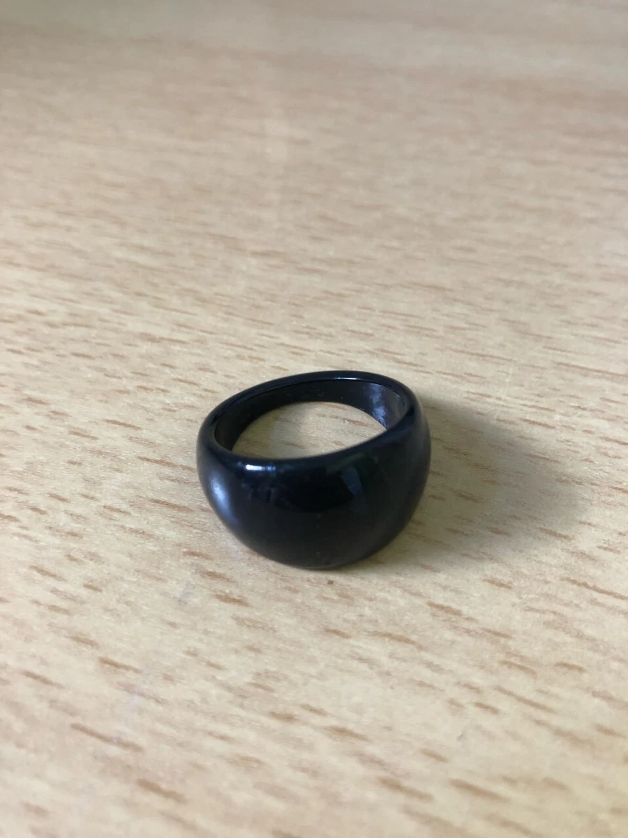 Black Chunky Wide Plastic Ring NEW Retro 80 s eBay