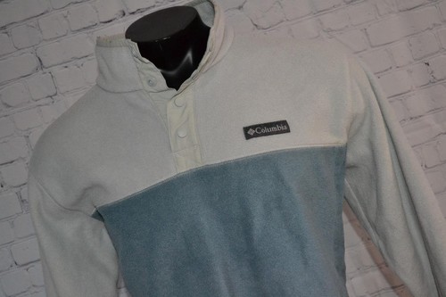 44142-a Columbia Giacca Pile Pullover Bottone Anteriore Grigio Blu Taglia XL Uomo Adulto - Foto 4 di 8
