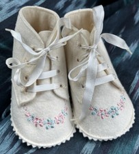 NEW Vintage Baby Deer Shoes Infant 100 wool High Top Size 1