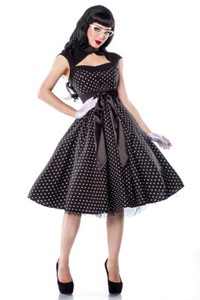 Rockabilly Kleid Hochwertiges Kleid Im 50er Jahre Style Retro Kleid Gepunktet Ebay