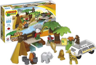 Androni Merchandising: Unico Plus - Aufbauten 2-5 Jahre - Safari 55 Teile (Made In