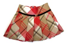 Janie and Jack Carriage House Coral Pleated Plaid Skirt Lined Girl  s Size 4