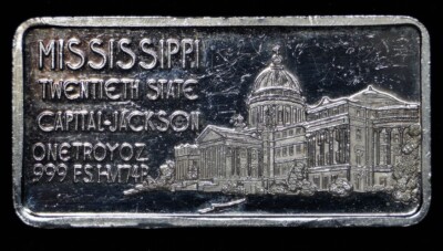 Vintage Mississippi steamboat 1817 20th State 1oz 999 fine silver