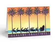 Tropical Theme Christmas Card 18 Cards & Envelopes -  30023a