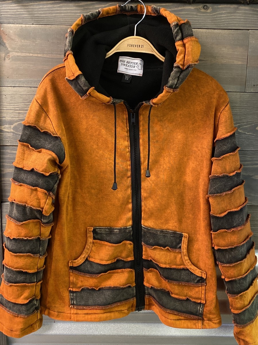 WOMEN'S The BETTER SWEATER ORANGE Stripes Homer Alaska Full