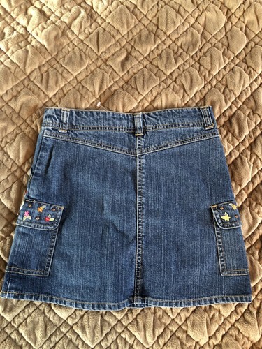Gymboree Island Getaway 9 Skort Denim Cargo NWT Adj Waist Vintage 2007 Flower - Picture 3 of 5