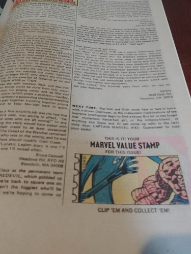 Marvel Comics: CAPTAIN MARVEL #42 ( 1976) Rick Jones/Stranger 5.5 - Picture 6 of 7