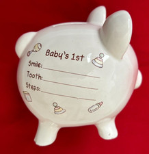 Ceramic 5X5" Figurine Baby's First Piggy Bank