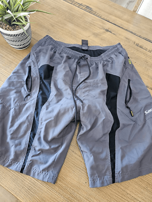 Santic Men's Bike Shorts Loose-Fit Softshell Mountain Bike with Padded  Cycling S