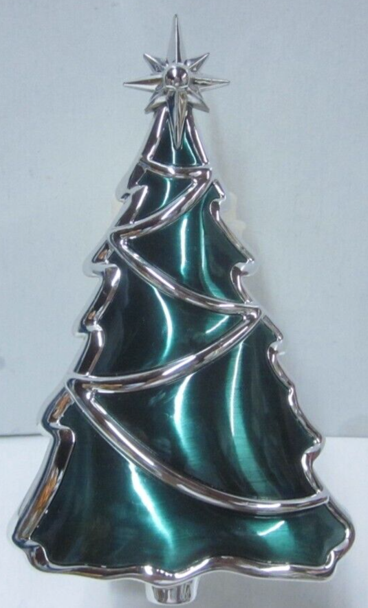 Bath & Body Works Christmas Tree Green Silver Star Wallflower Plug-In Diffuser-image