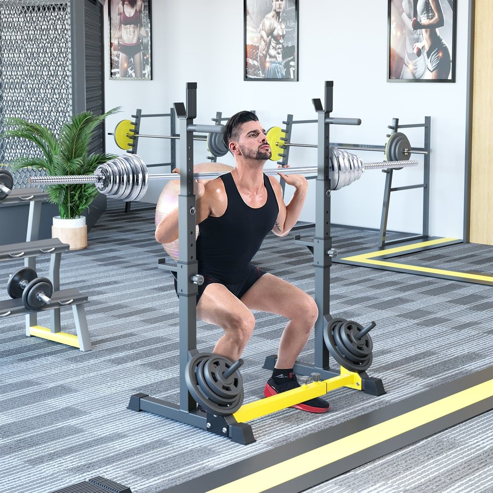 Push Press Rack Adjustable Squat Rack Bench Press Rack Multifunction Barbell Stand Rack ...