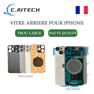 VITRE ARRIERE POUR IPHONE  8 XS 11 12 13 14 15 PRO MAX PLUS GROS TROU