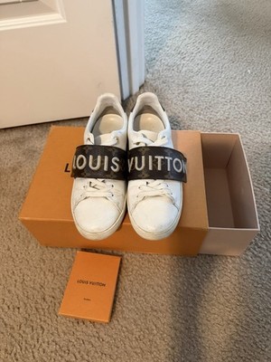 Louis Vuitton Frontrow sneakers in white leather featuring Monogram canvas strap