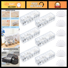 Clear Cord Organizer Box with Lid - 6 Pack, Cable Management Storage Solution